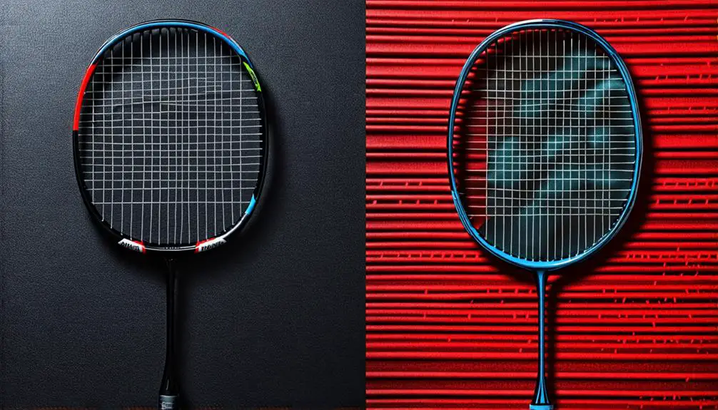 material comparison badminton rackets