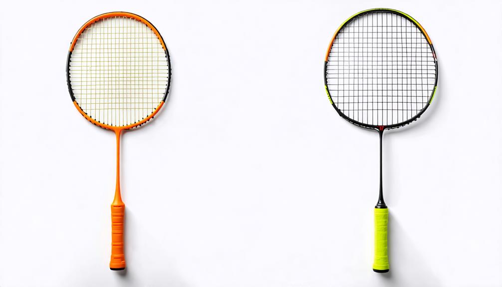 racket comparison tennis vs badminton